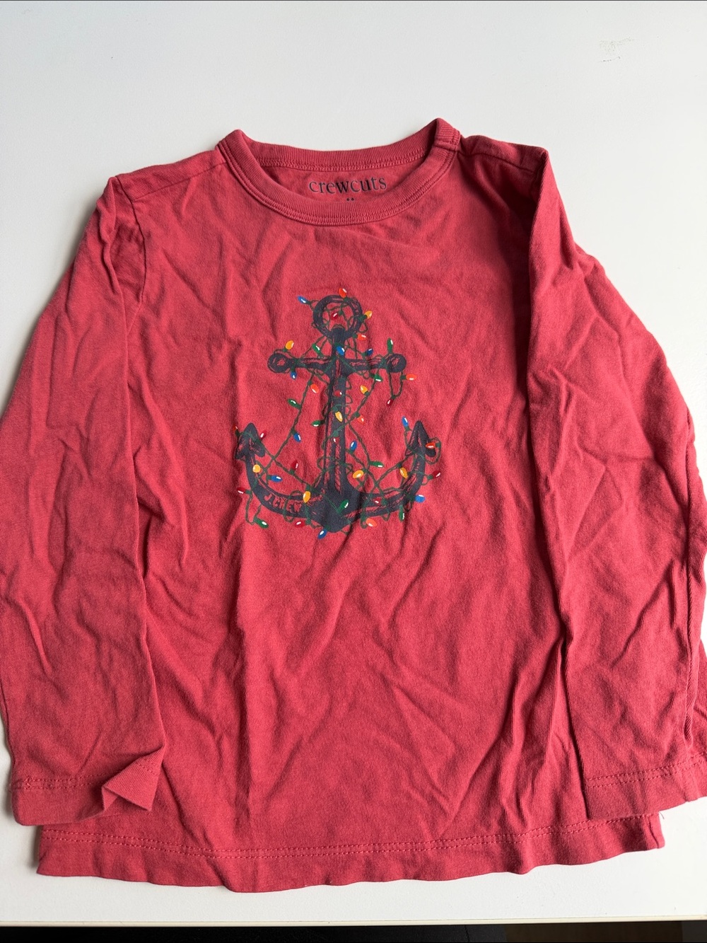 Crewcuts Holiday Lights Anchor Long Sleeve Tee 3T